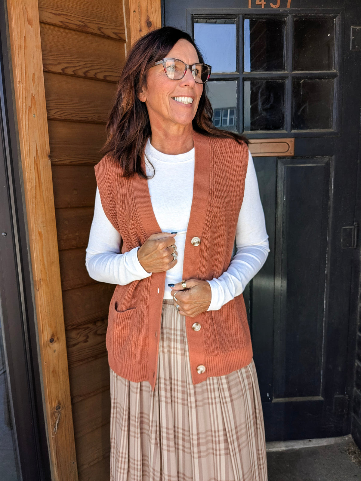 Varsity Button Up Sweater Vest