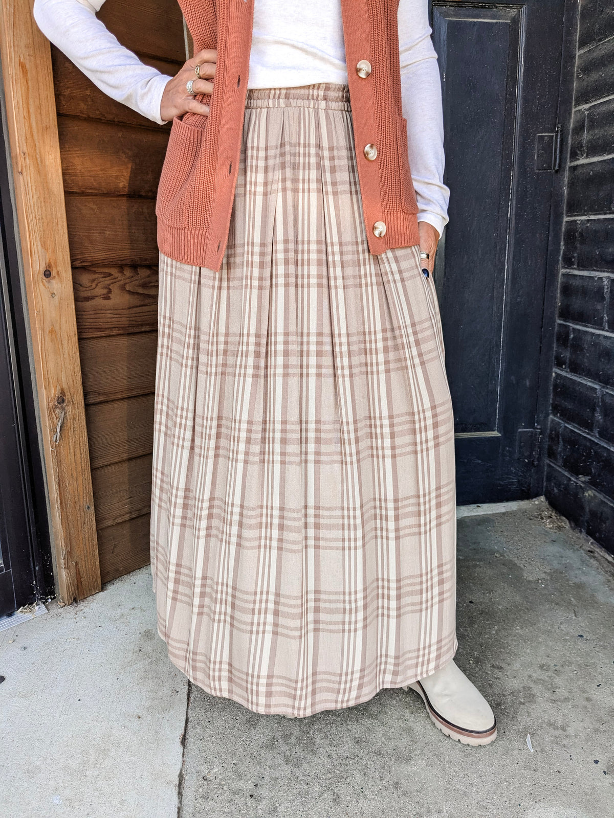 Parker Plaid Maxi Skirt