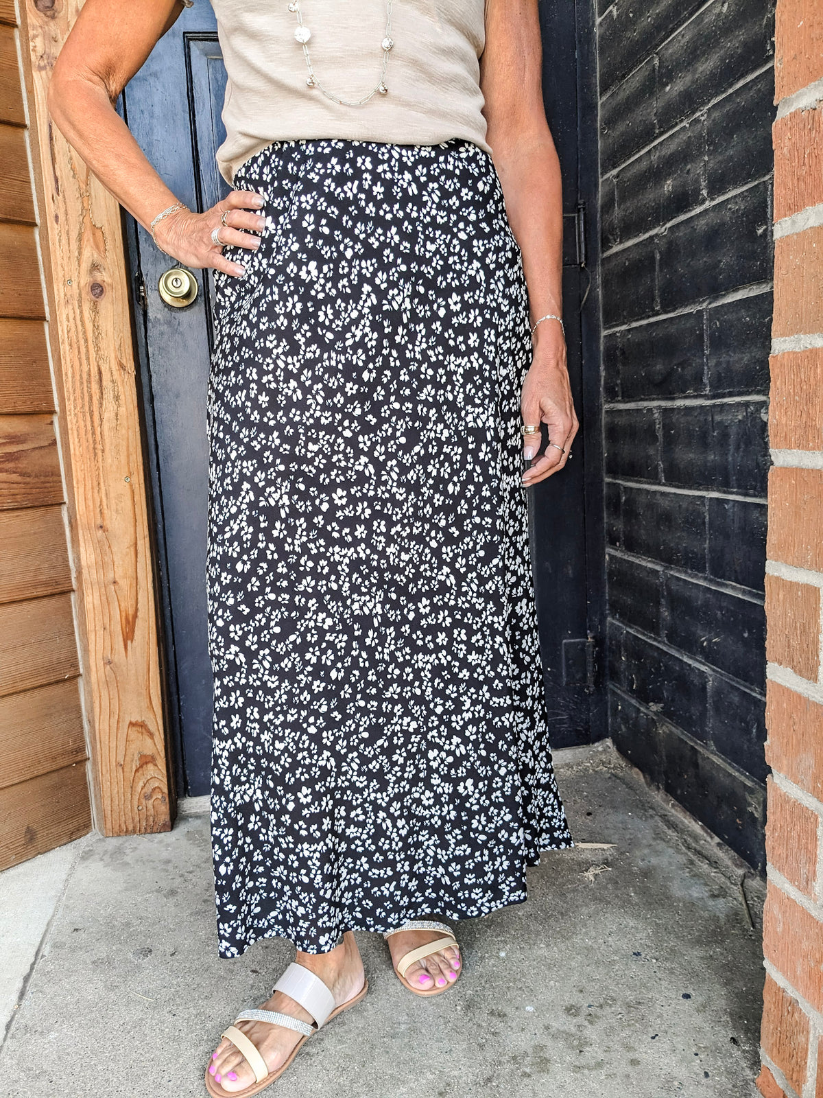 Fiona Floral Printed Midi Skirt