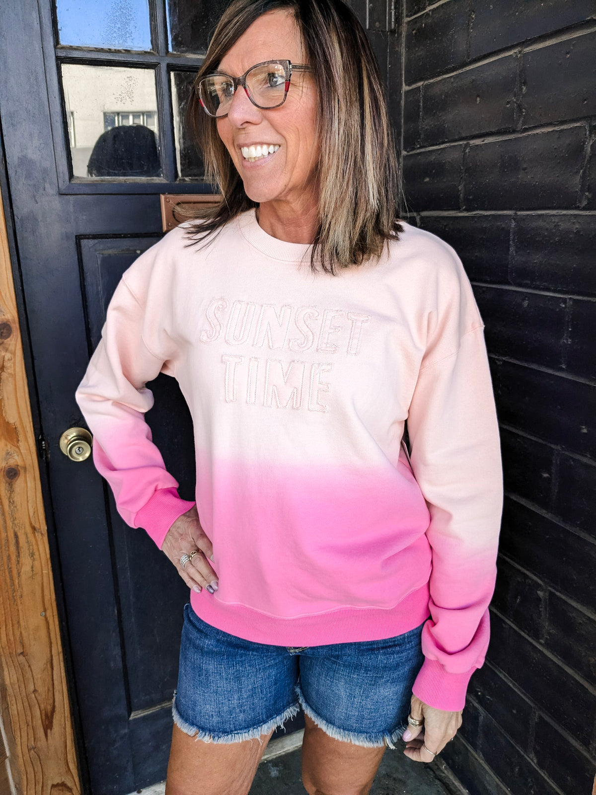 Sunset Time Sweatshirt - Pink