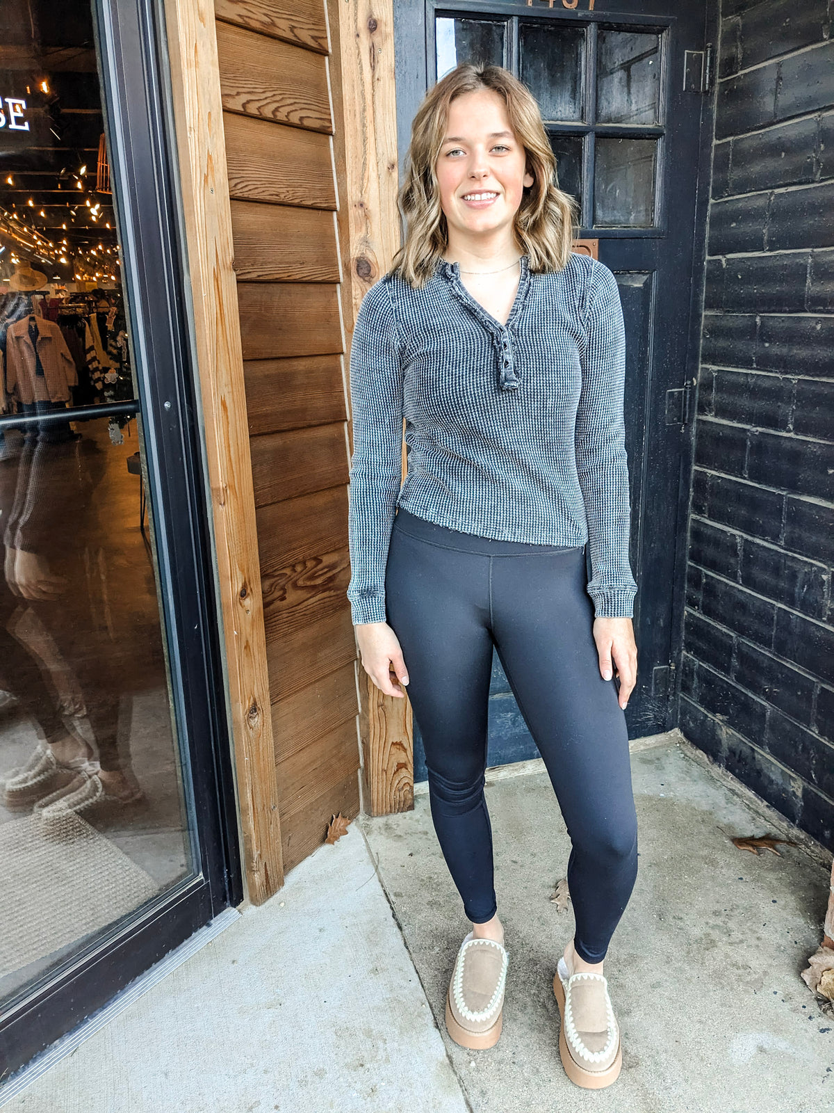 Stacy Mineral Wash Top - Black