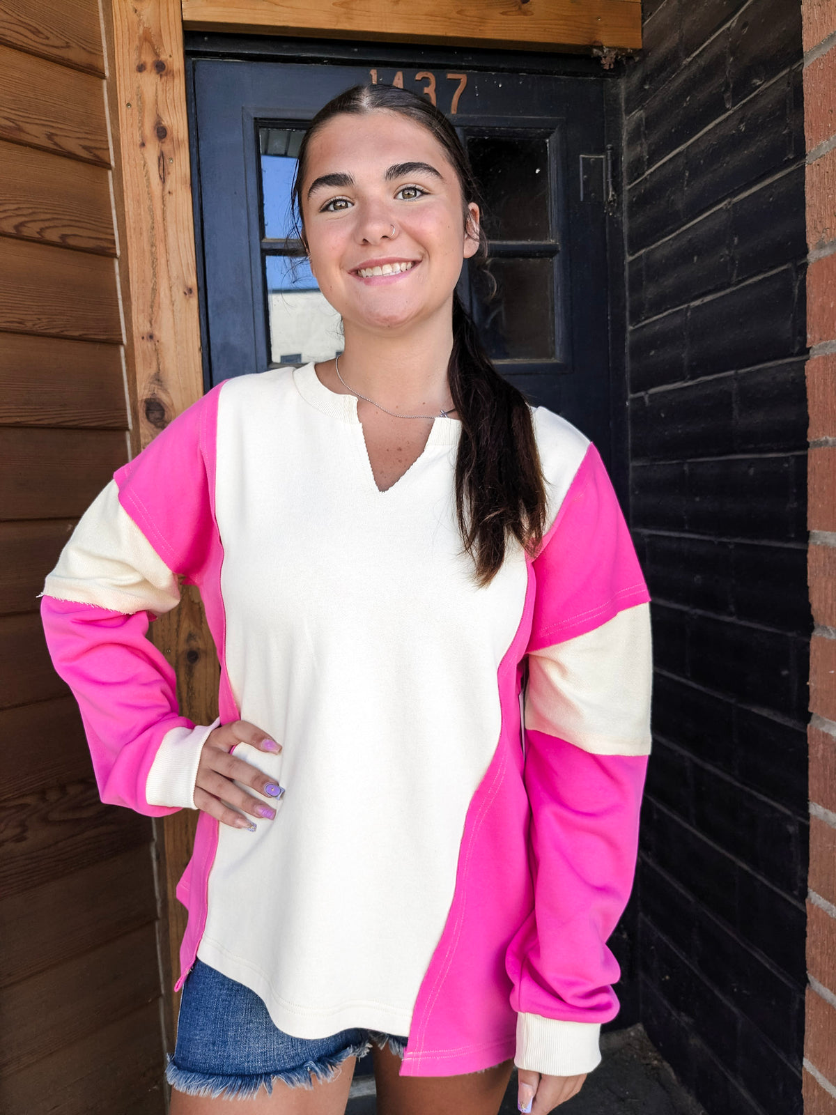 French Terry Colorblock Sweatshirt