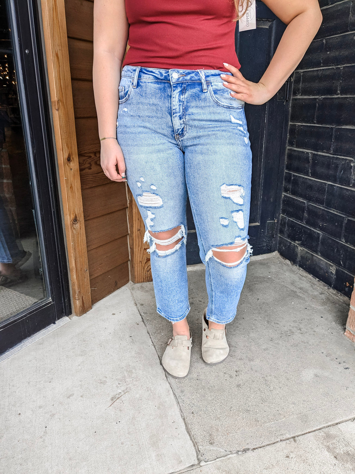 Idolized High Rise Slim Straight Jeans