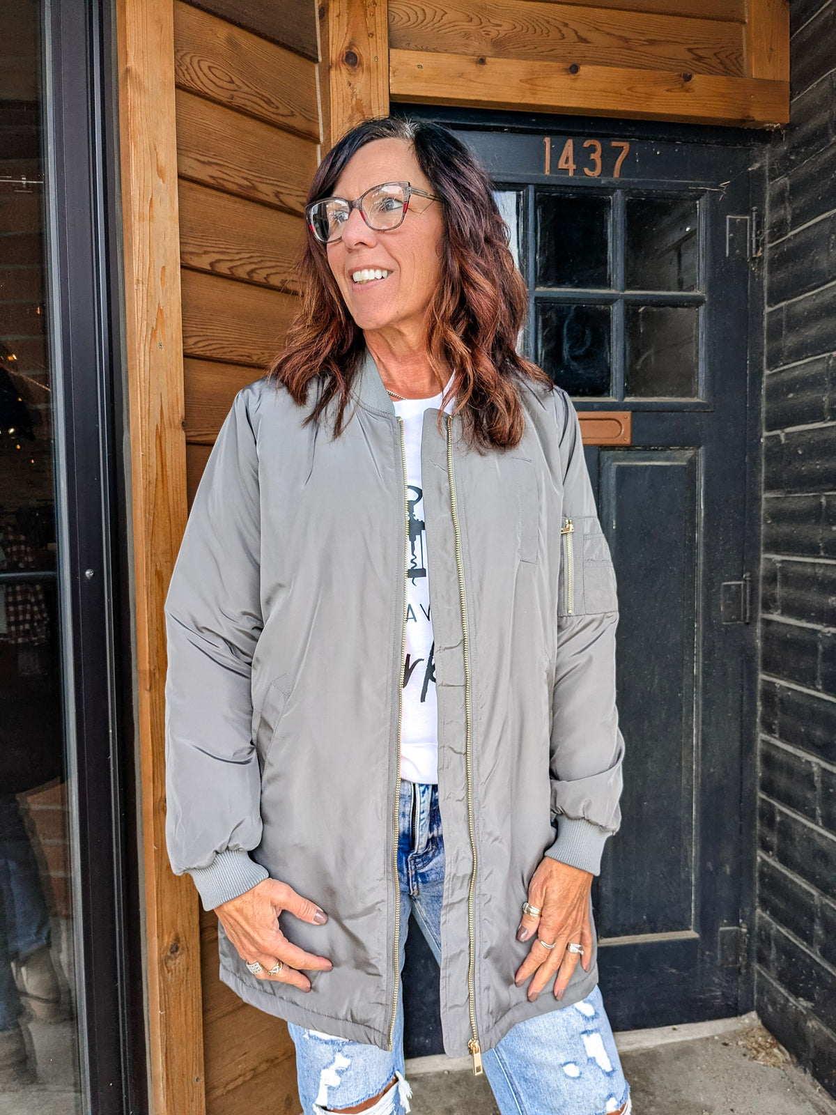 Long Line Bomber Jacket