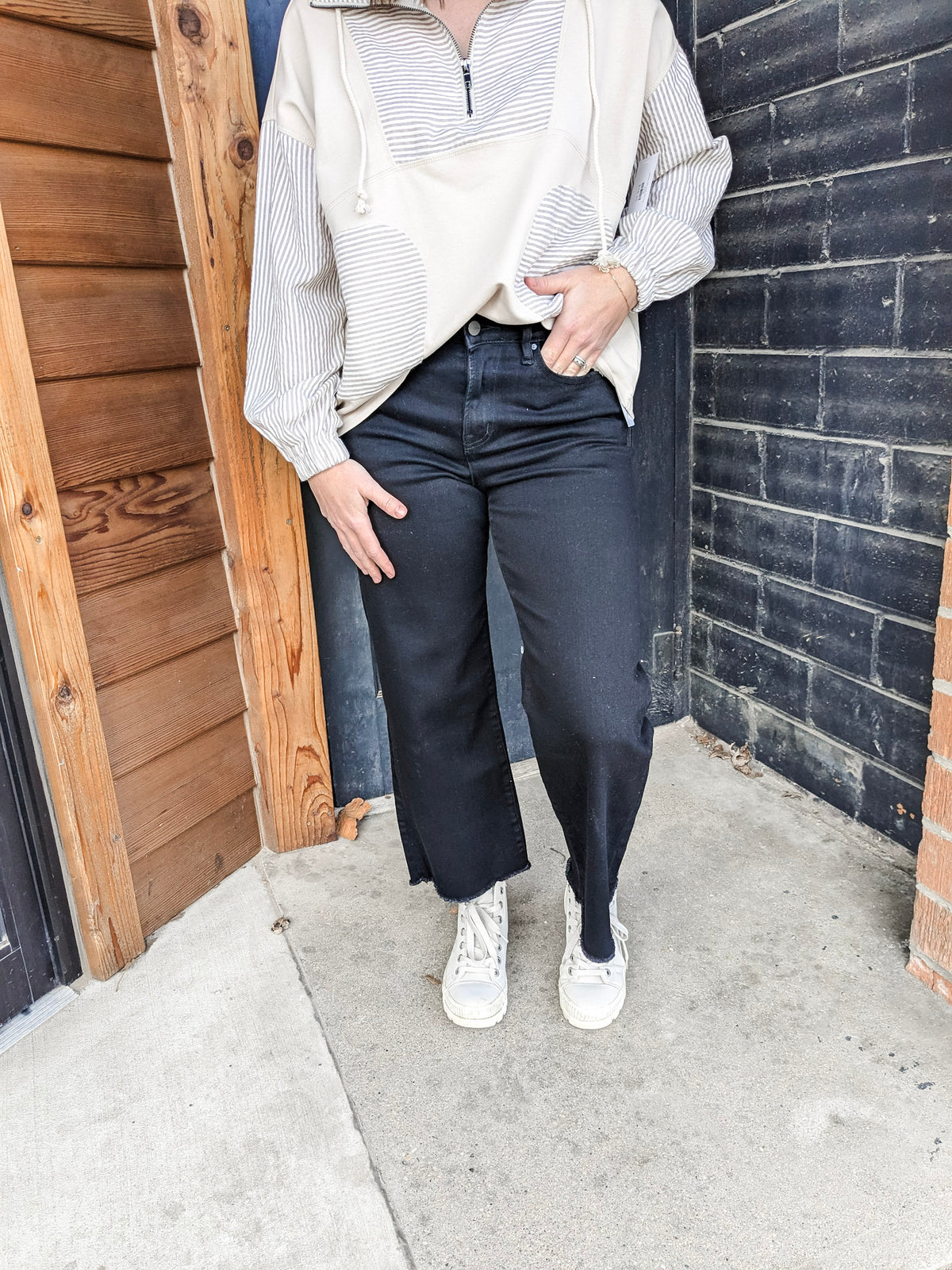 Black Beauty Wide Leg Crop Jean