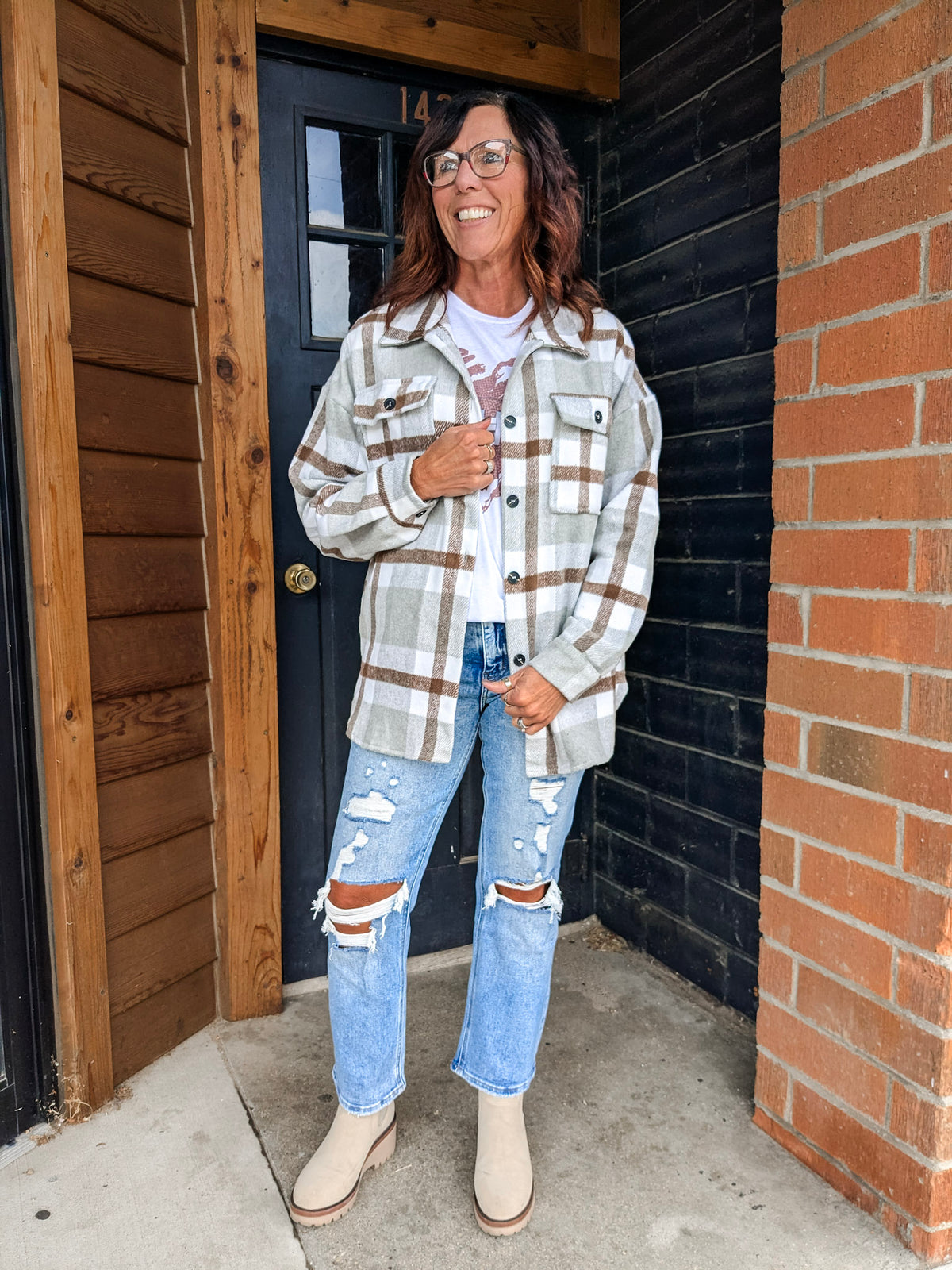 Button Flannel Shirt Jacket