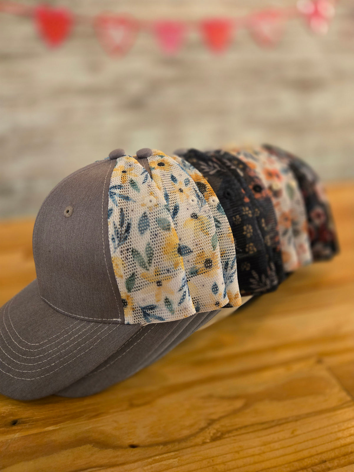 Floral Mesh Snapback Ball Cap