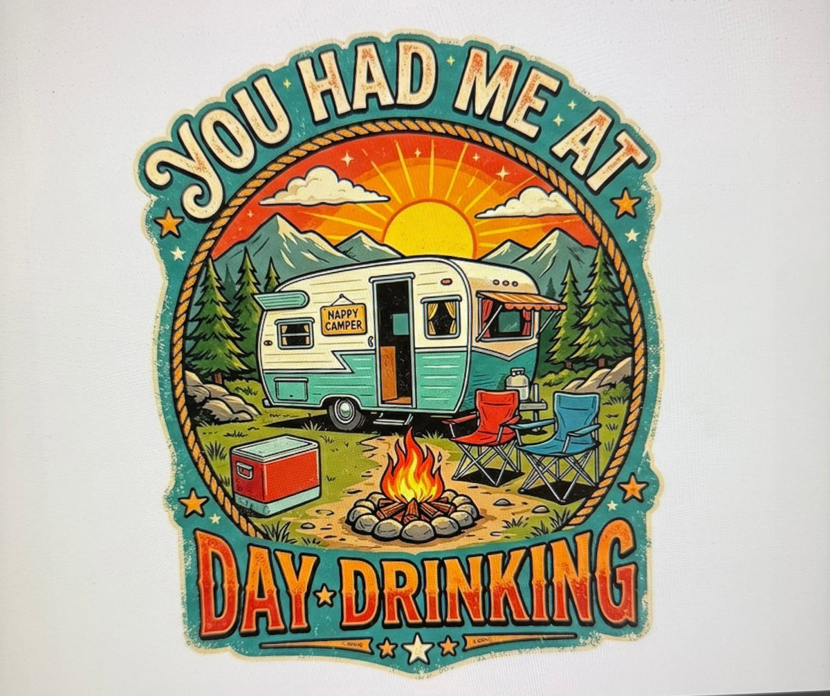 *PRE-ORDER* Day Drinking Camper Graphic Crewneck