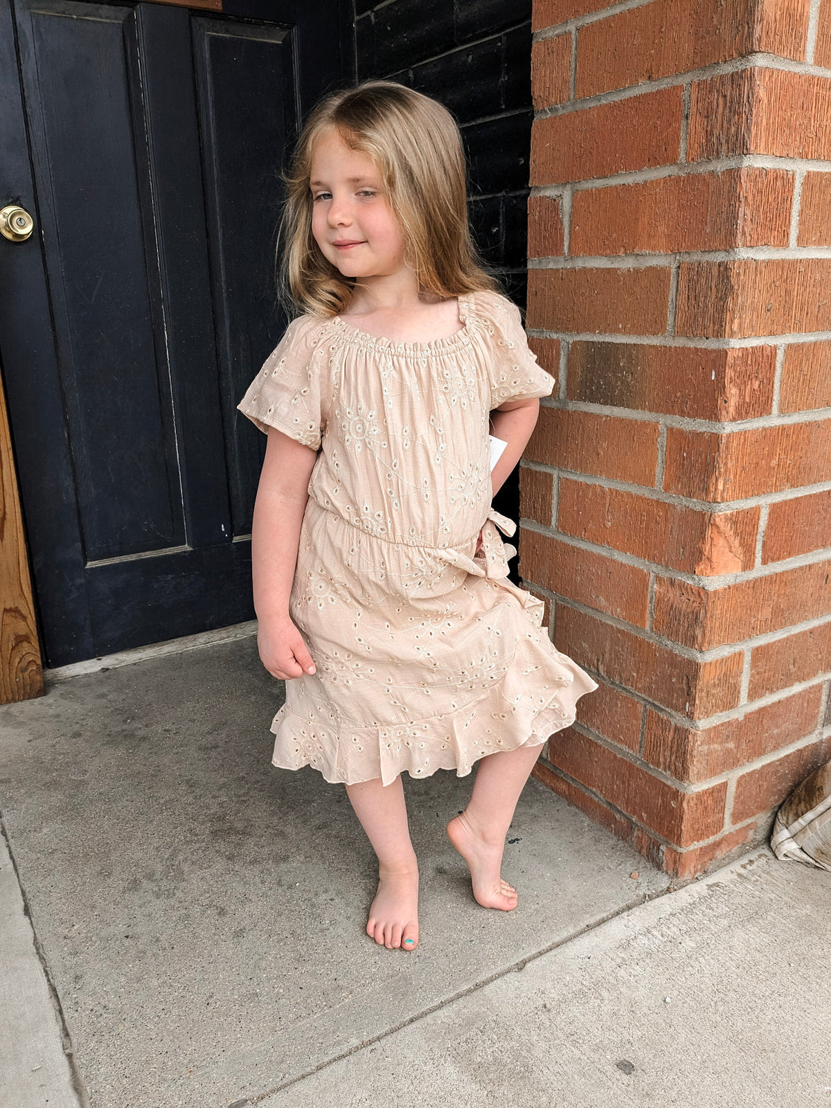 Girls Faux Wrap Dress