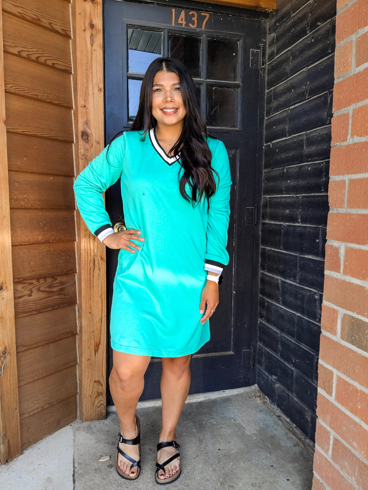 Varsity Sweatshirt Dress