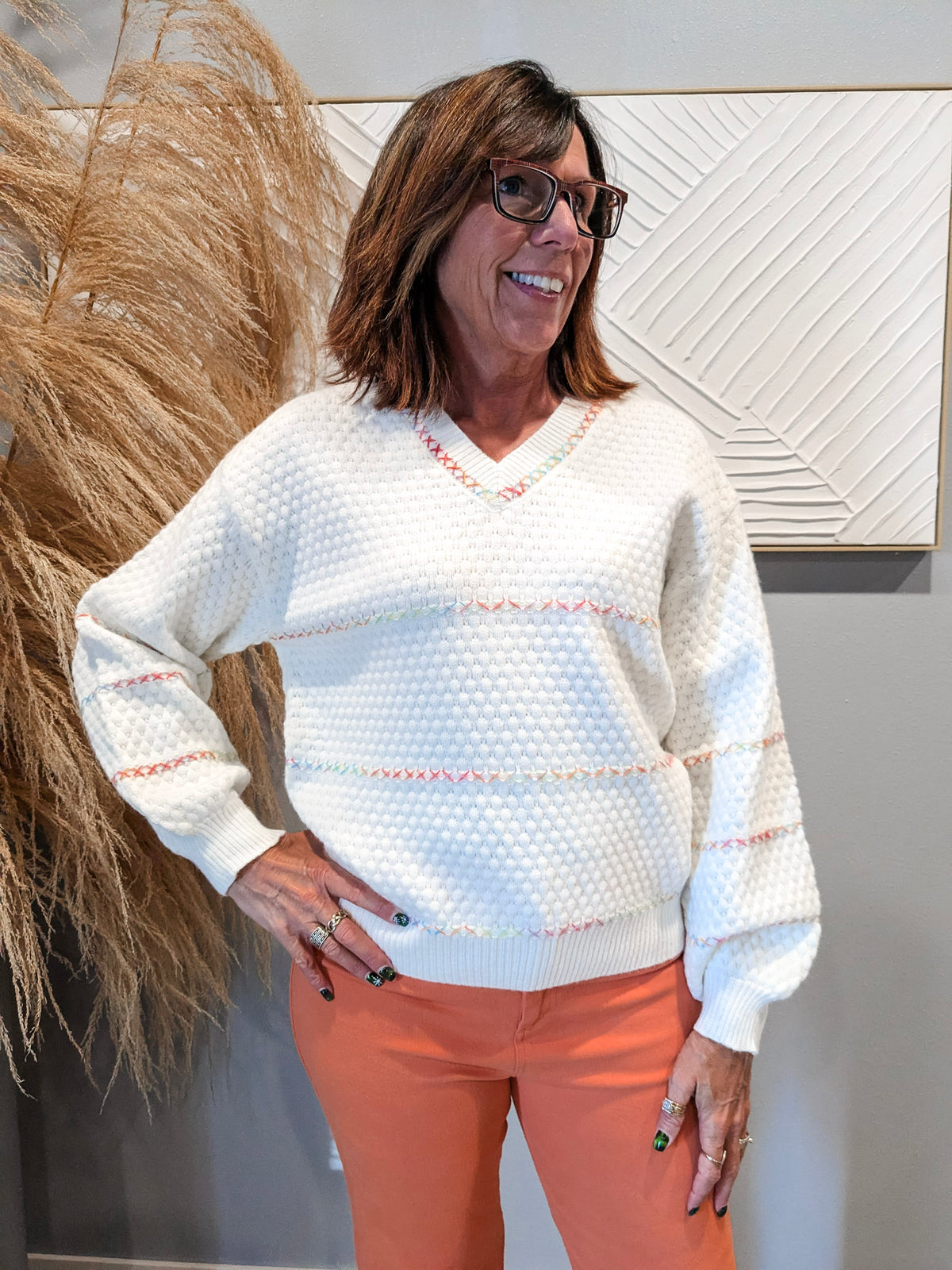 Everly Waffle Knit Pullover