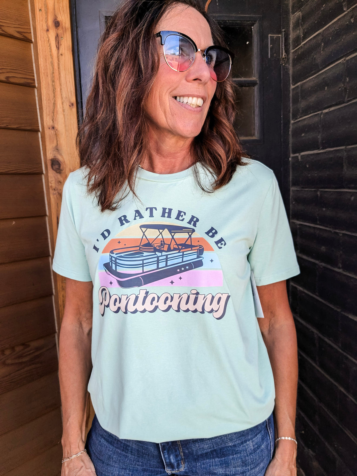 I'd Rather Be Pontooning Graphic Tee
