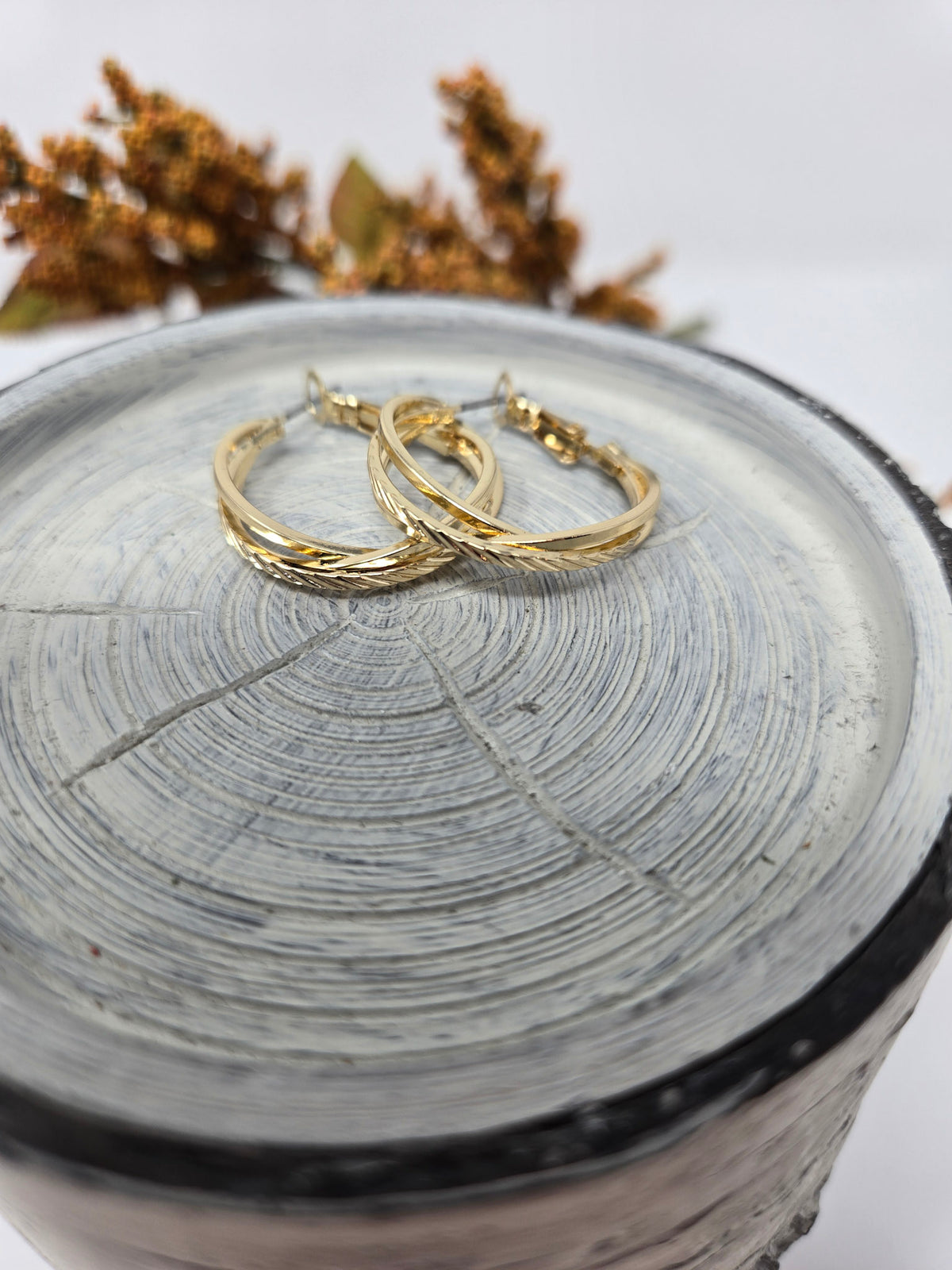 Woven Gold Hoops