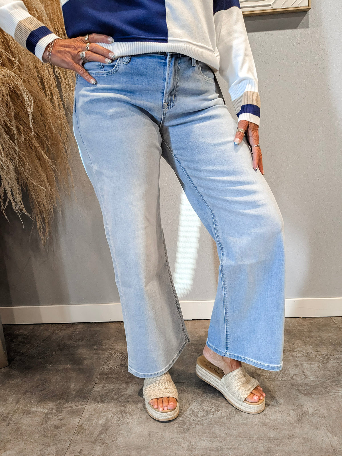 Kellie Mid Rise Wide Leg Jeans