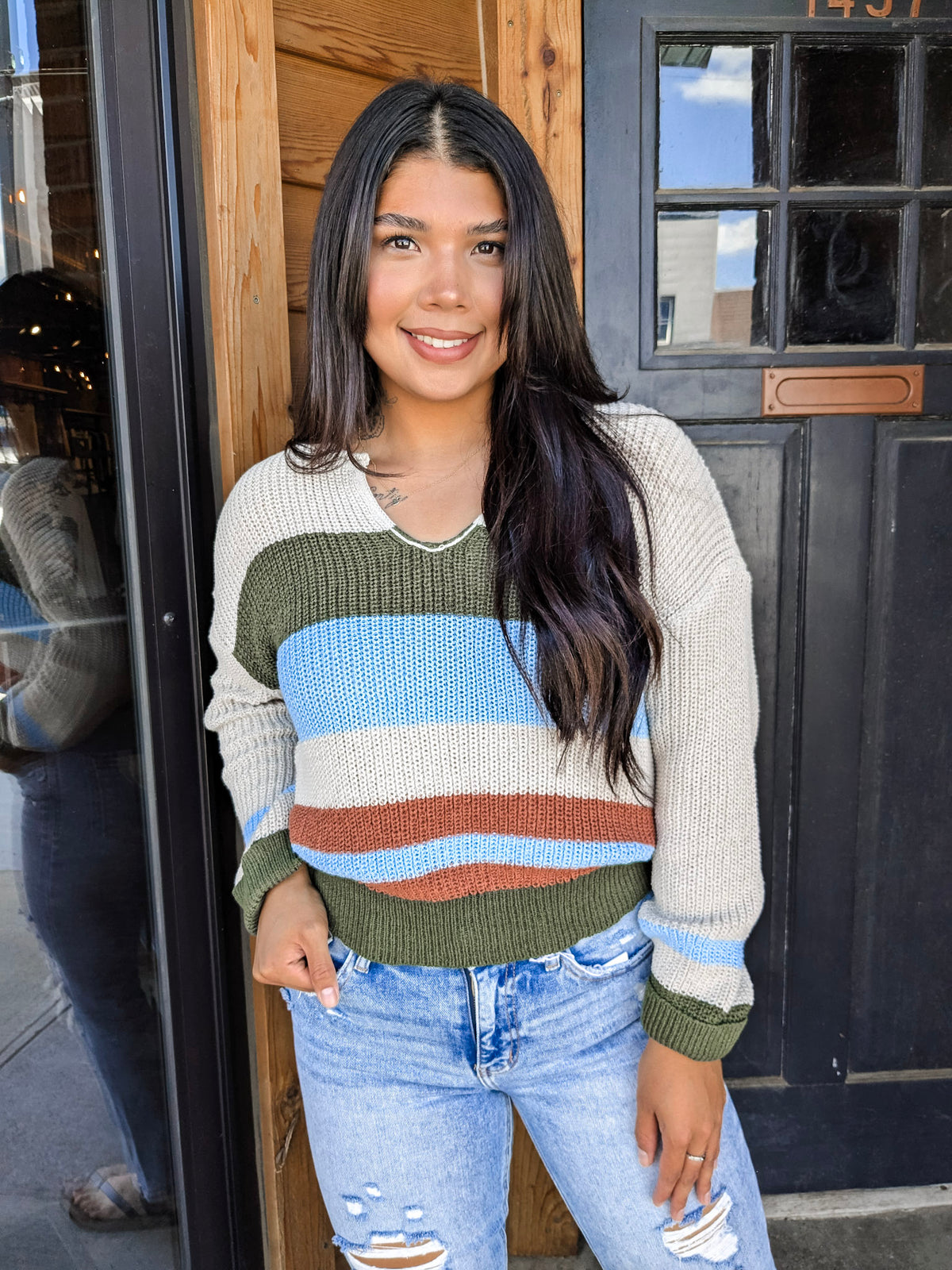Relaxed Fit Striped Sweater