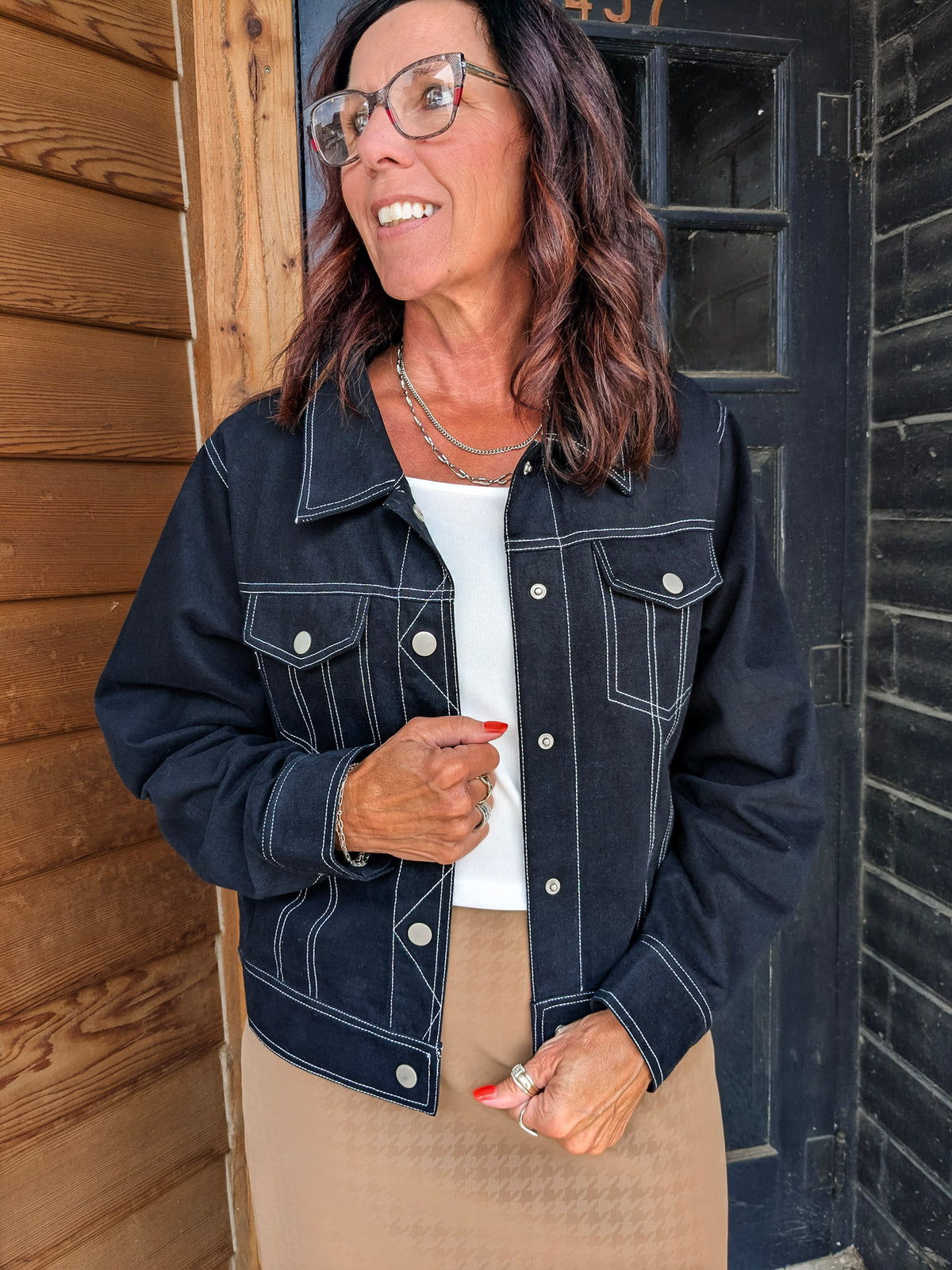 Color Stitch Casual Jacket