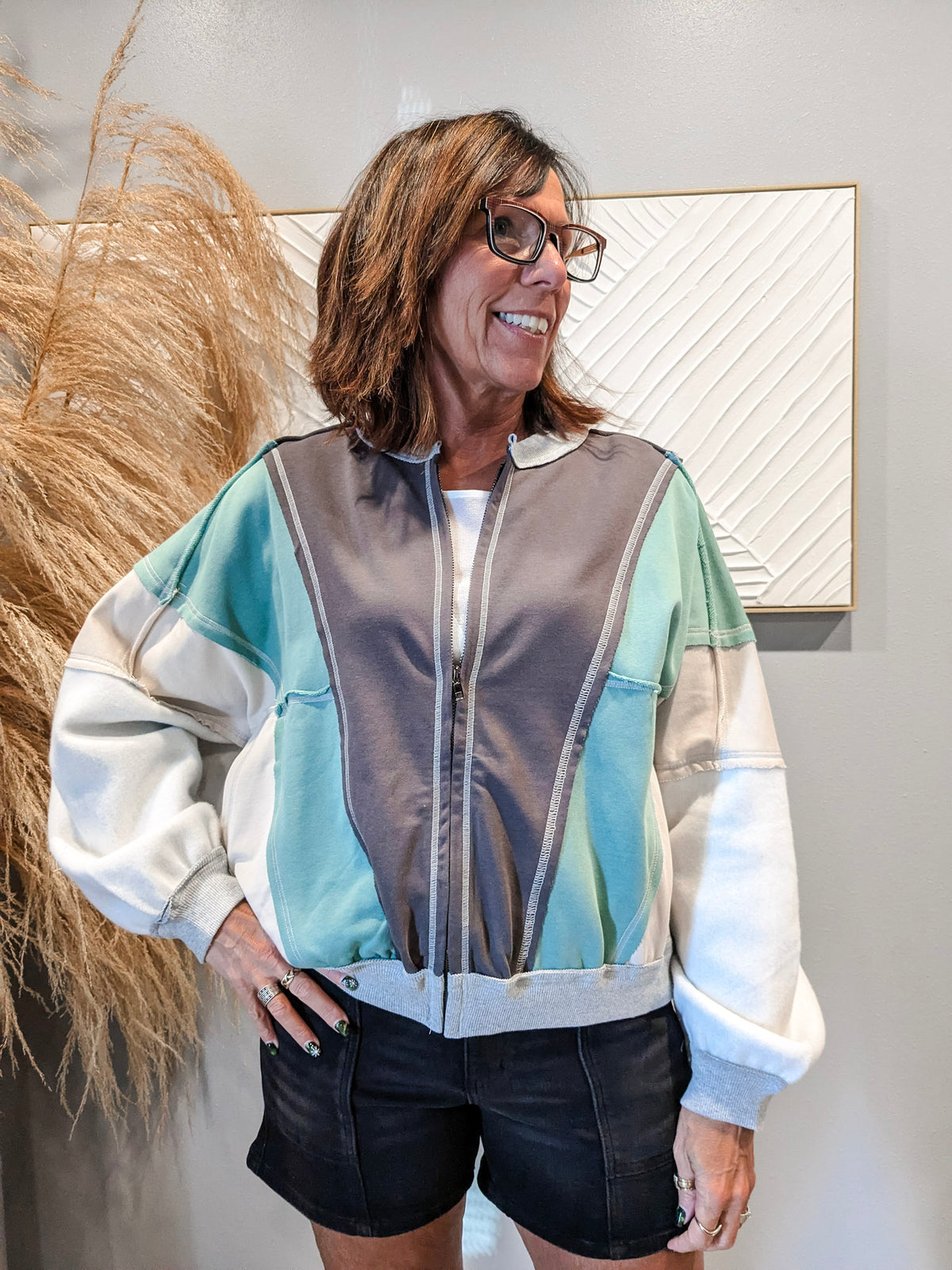 Colorblock Bomber Jacket