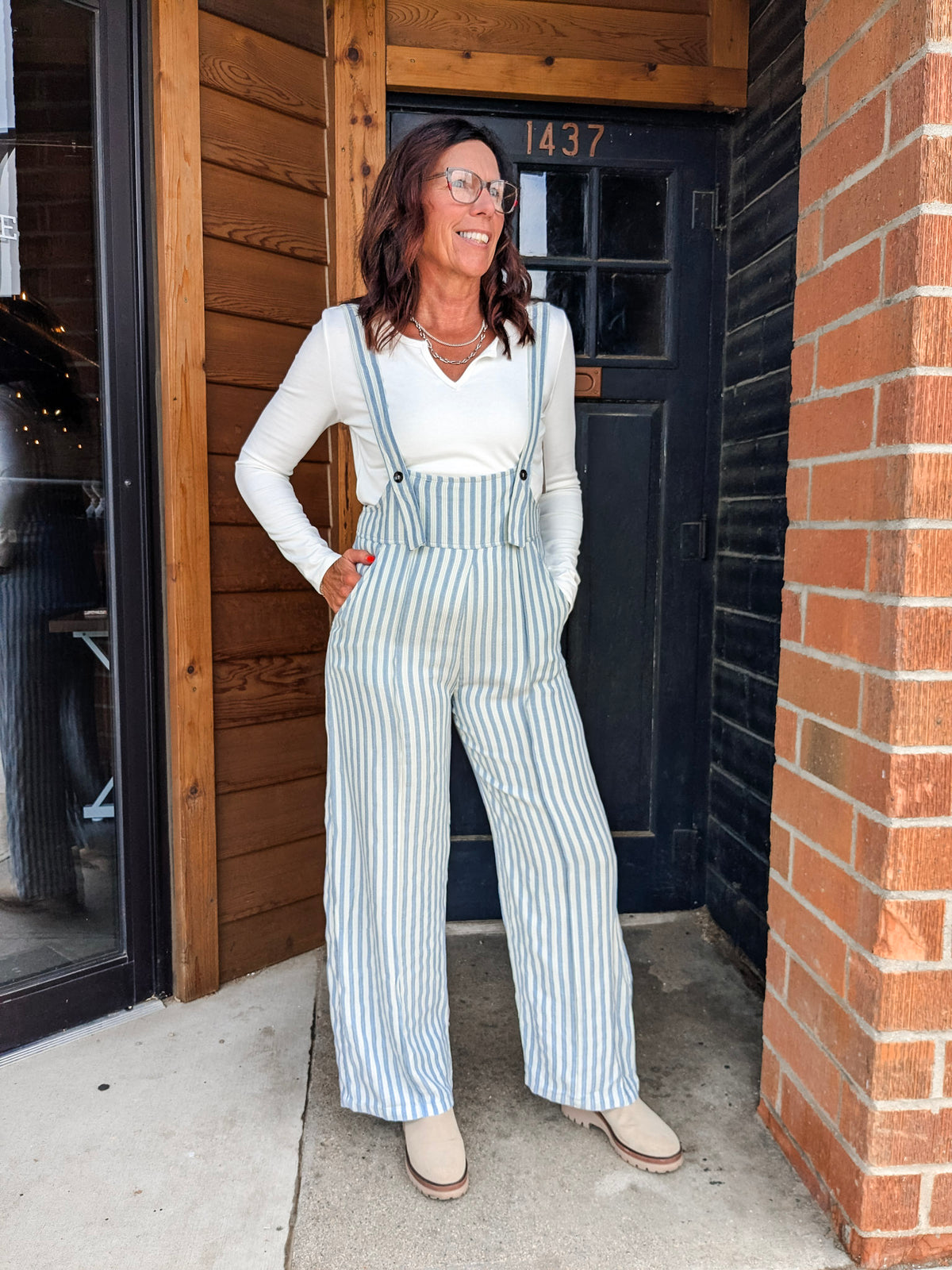 Omara Striped Overalls