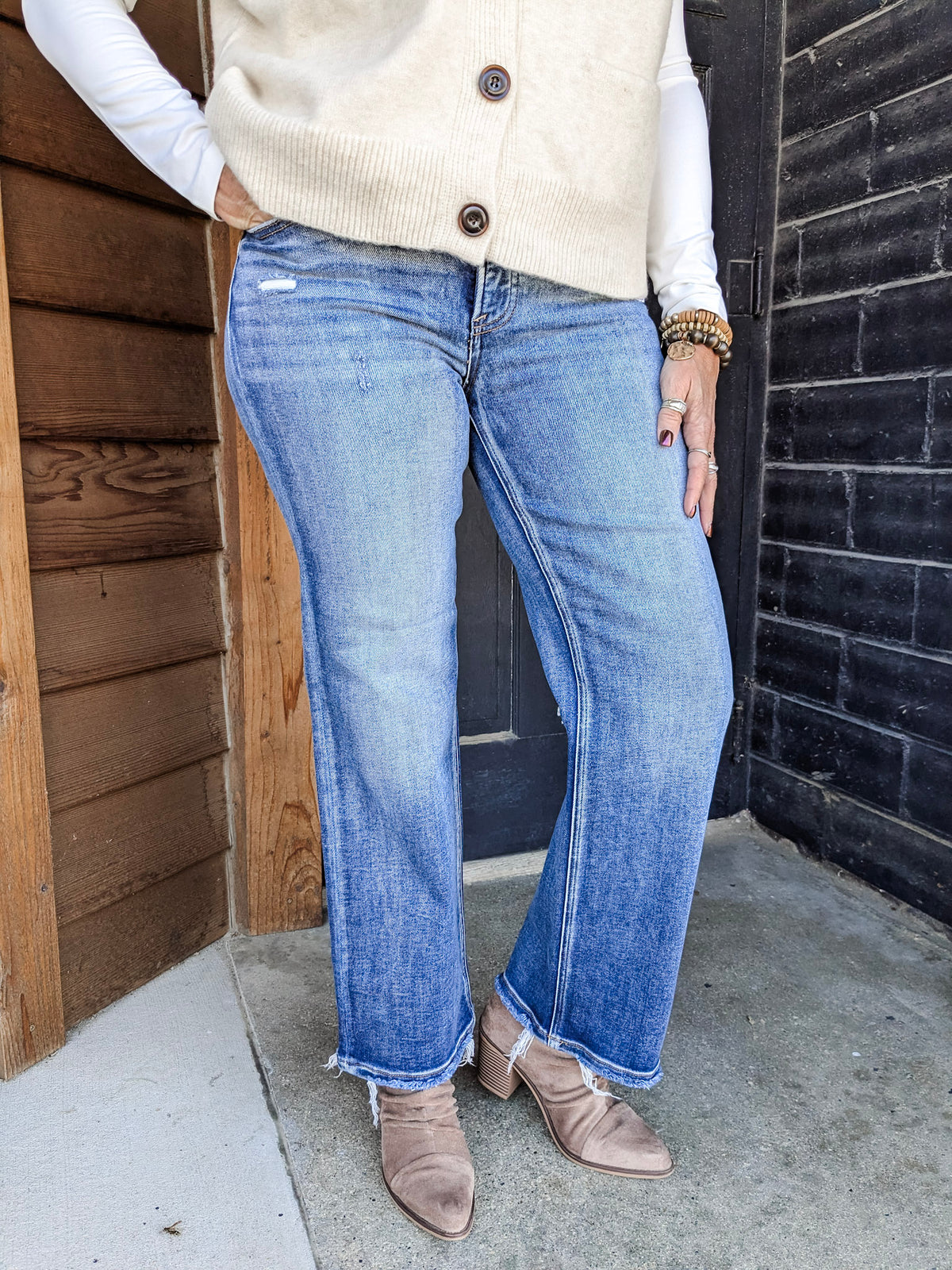 Nadine Mid Rise Risen Jeans