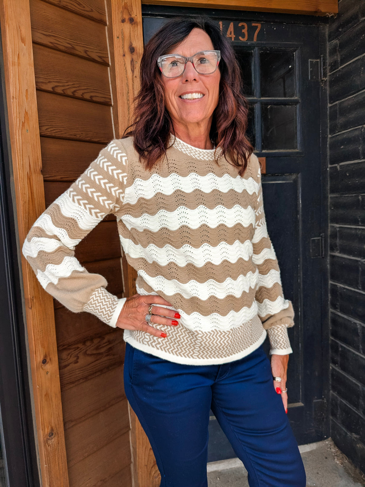 Scallop Stripe Sweater