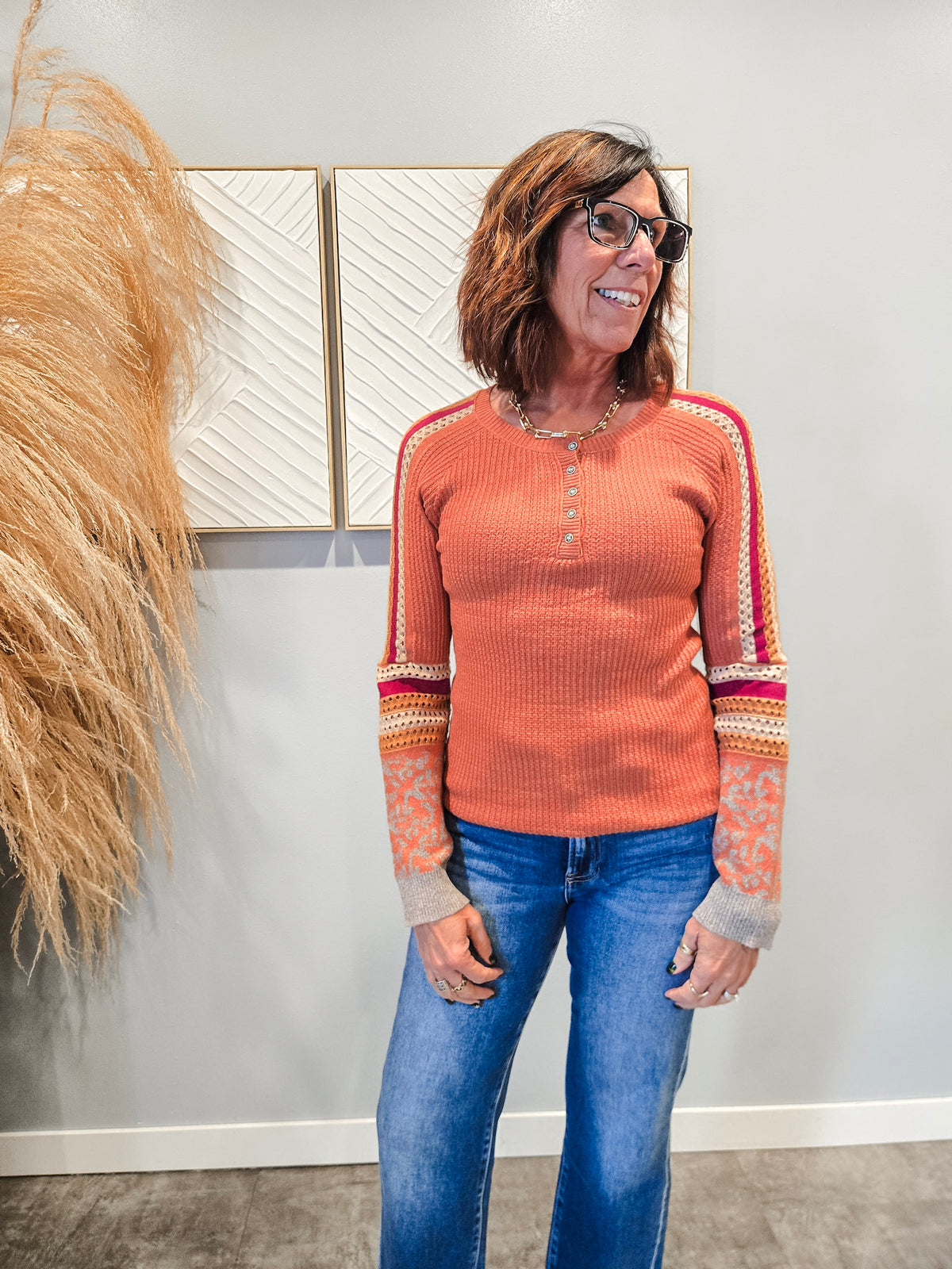 Mixed Threads Sweater Top