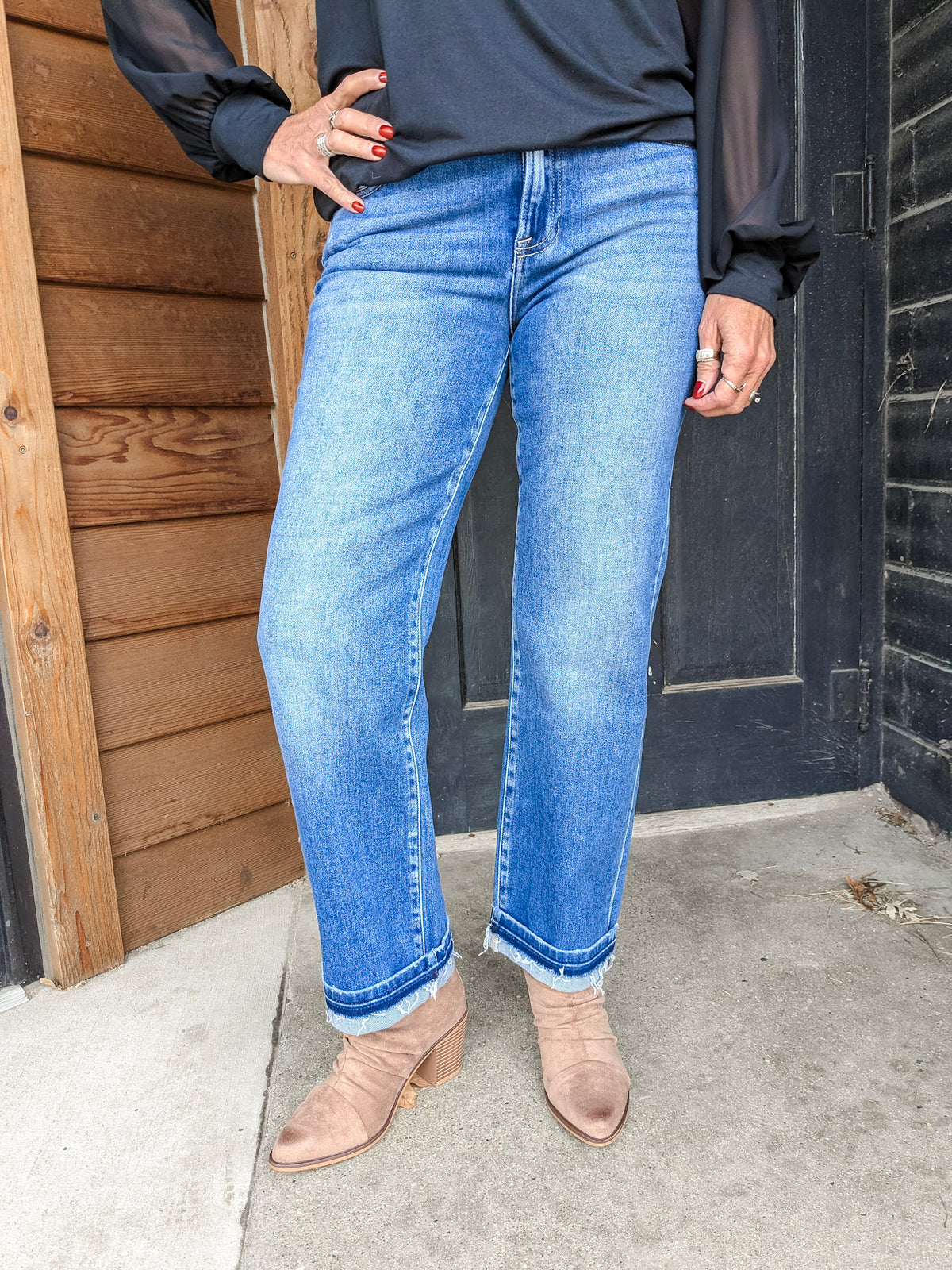 Delaney Mid Rise Straight Jeans