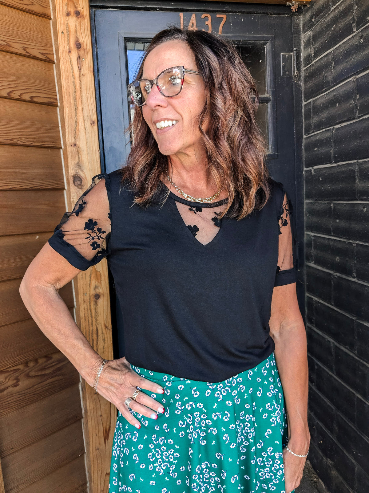Linz Laced Short Sleeve Top