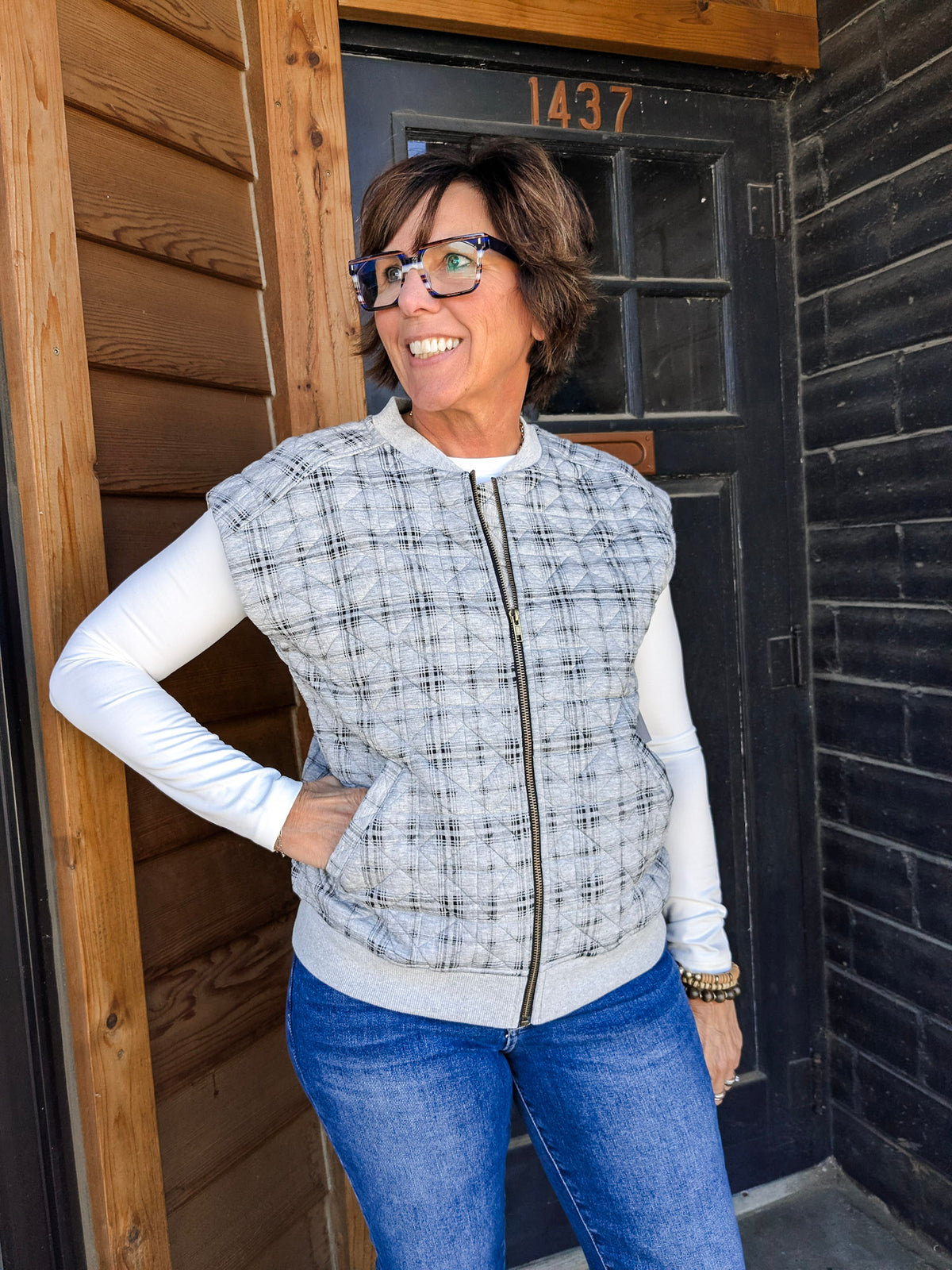Verna Quilted Plaid Vest