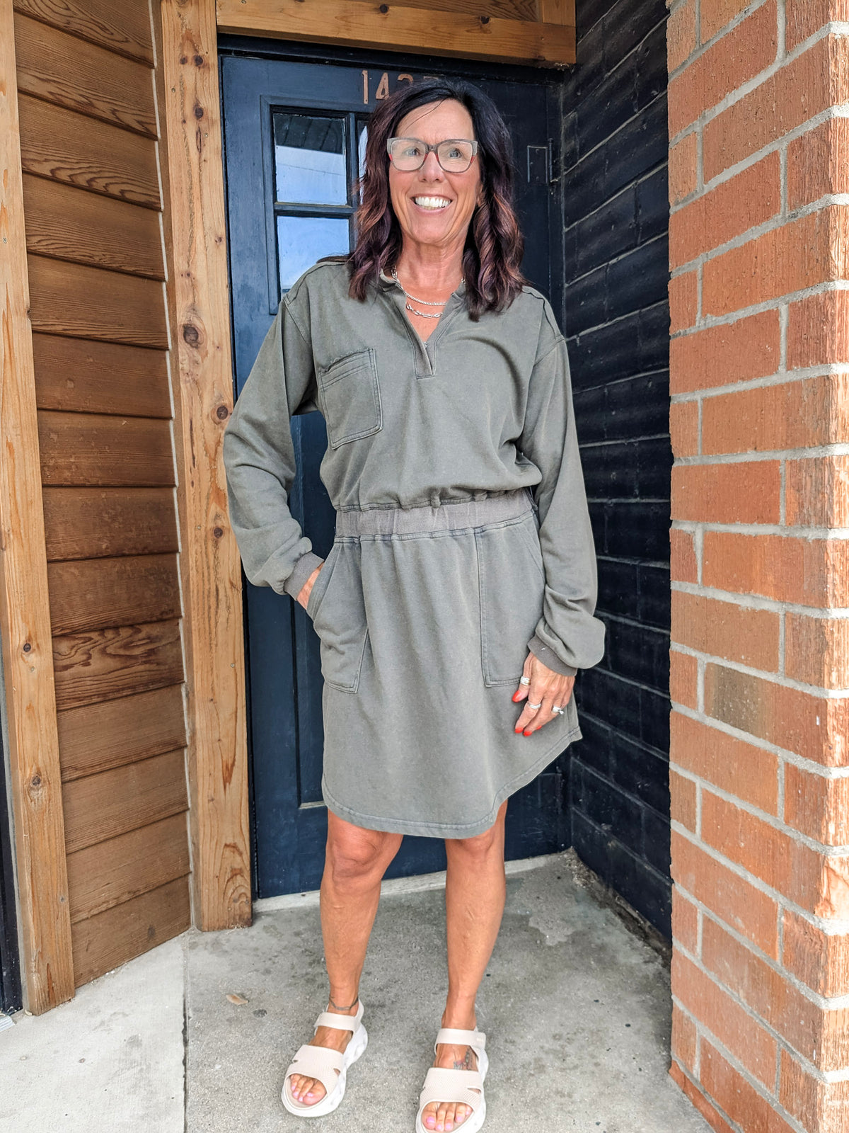 French Terry Sporty Utility Dress