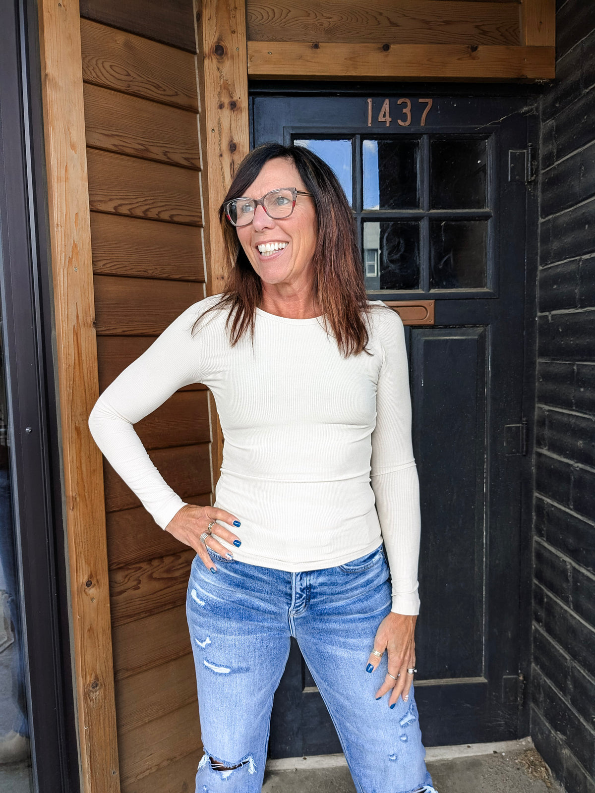 Renee Ribbed Long Sleeve Top