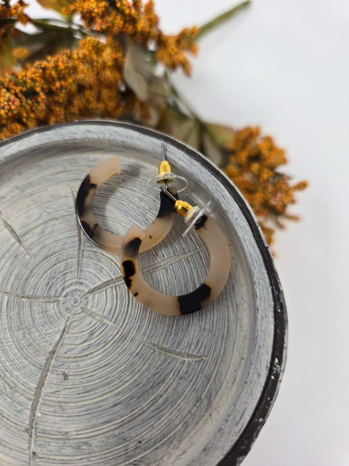Mocha Marble Hoops