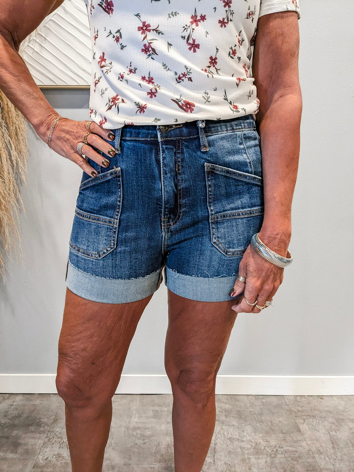 Terri High Rise Cuff Shorts