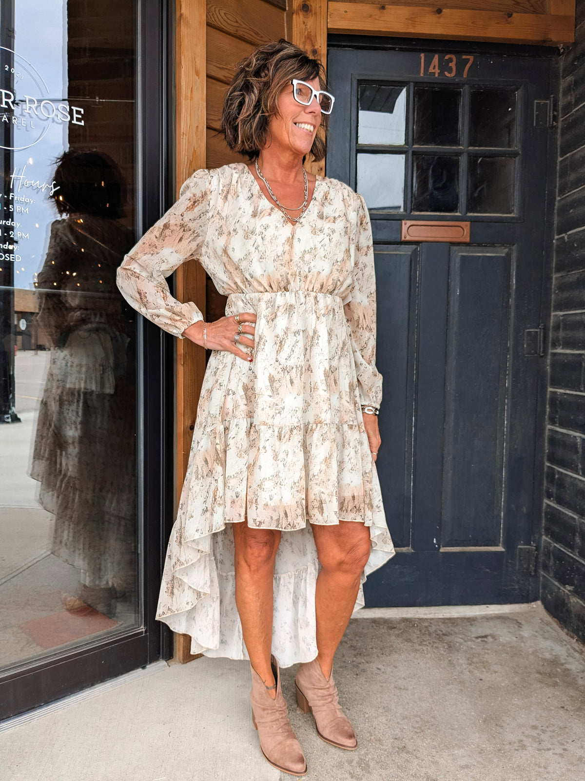 Bohemian Floral V-Neck Mini Dress