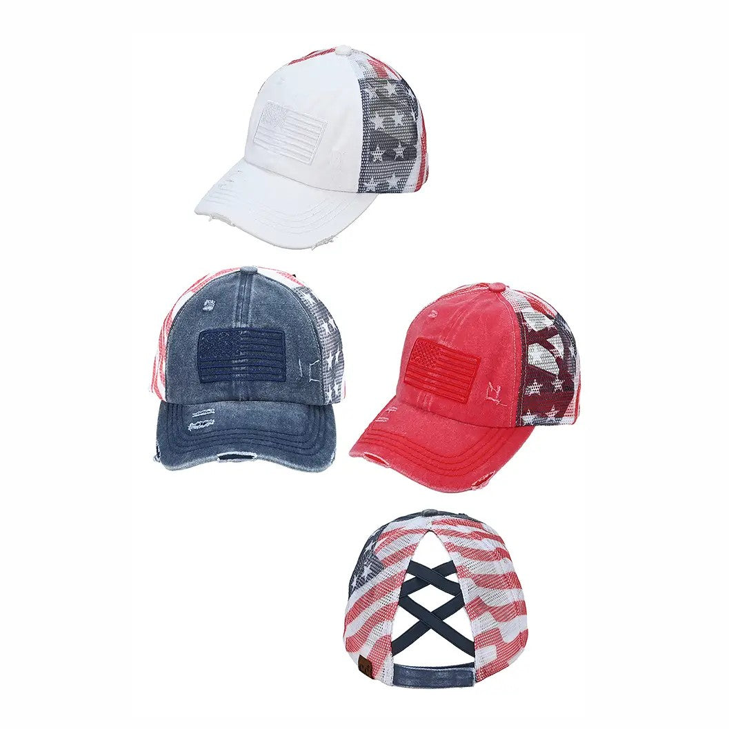 *PRE ORDER* - American Flag Mesh Trucker Hat